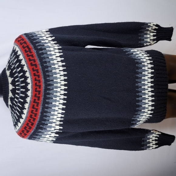 Vintage Peter England Aztec black & white mix blend XL pullover knit sweater - Picture 5 of 7